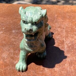 QUARTZITE JADE HAND CARVED LION